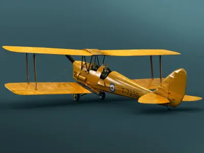 Plane 3D model wwii biplane 3D model