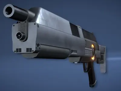 Futuristic Assault Rifle Low-poly 3D model