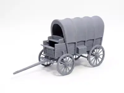 Old western covered wagon 3D print model