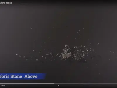 Debris Stone Above Low-poly 3D model