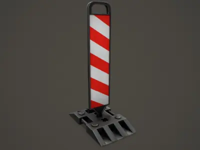 Warning Traffic Post 3D model