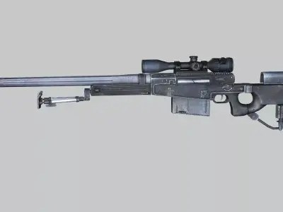 Sniper Denel 2NTW-20 Low-Poly 3D Model Low-poly 3D model purchase