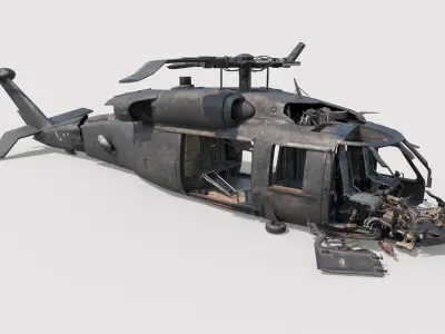 Abandoned Helicopter Crash 3D model