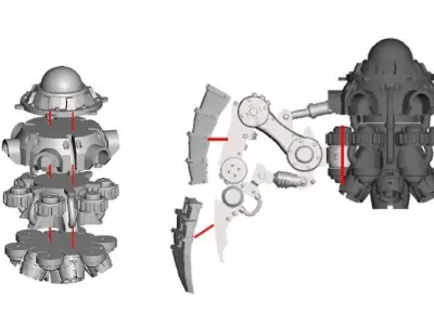 Dark Techno Arachknight legs 3D print model