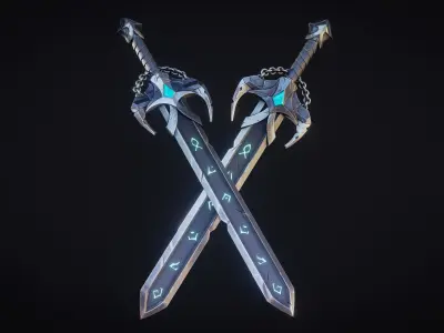 Runic Sword - Stylized Game-ready Asset Low-poly 3D model