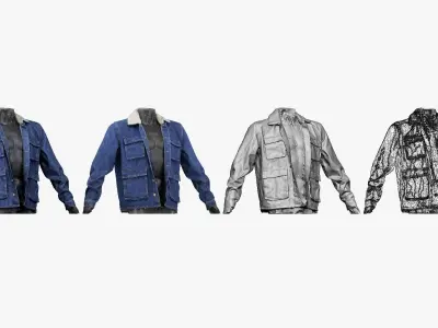 001282 jeans blue jacket Low-poly 3D model