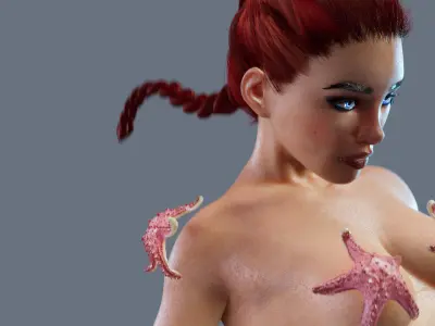 Mermaid rigged 3D model