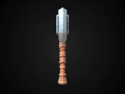 Stylized Dwarf Sword - Frostbrand - Game Ready 3D model