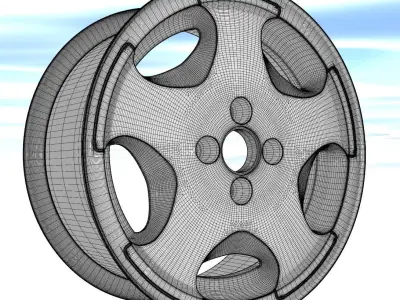 VW Golf Fire and Ice Alloy Rim Wheel - Hi Res 3D model
