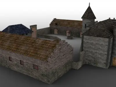 French Manor Low-poly 3D model