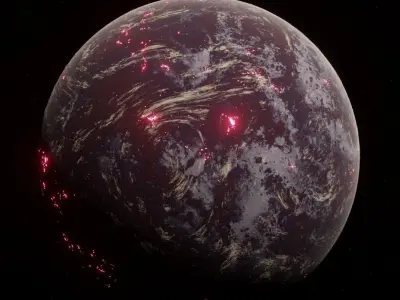 Planet Space Ready to game  Low-poly 3D model 2