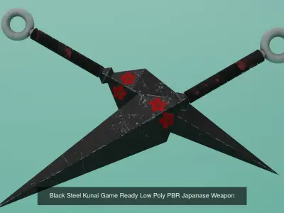 Triple Kunai Pack Well Textured and Unwrapped PBR Low Poly 3D Model Collection