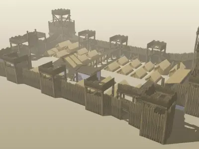 roman fort 3D model