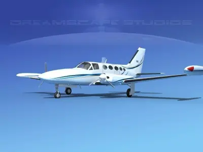 Cessna 414 Chancellor V05 3D model