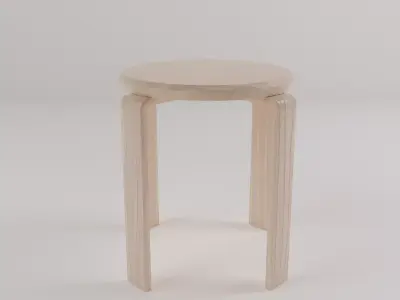 Wooden Stool Chair Free 3D model