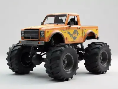 High-Poly Monster Truck  3D print model