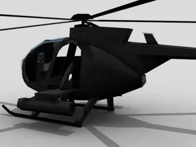 MH6 Helicopter Low-poly 3D model