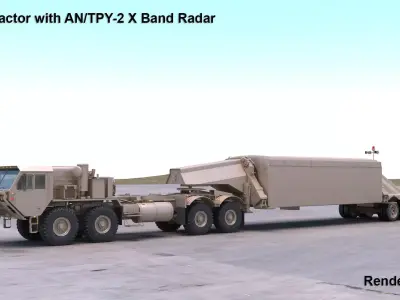 M983 Tractor with AN  TPY-2 X Band Radar 3D model