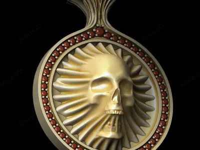 Skull Pendant 3D print model 4