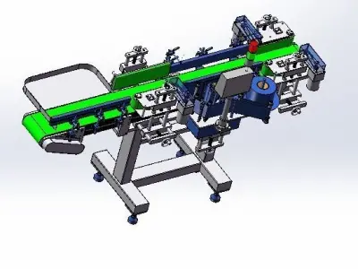 Assembly line of labeling machine 3D model