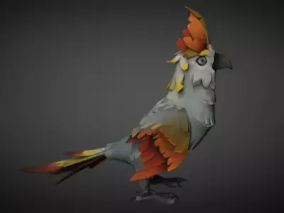 parrot1 cartoon 13 animation Low-poly 3D model