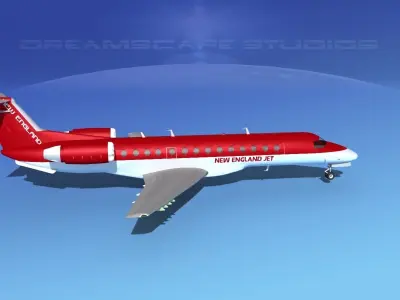 Embraer ERJ-135 New England Jet 3D model