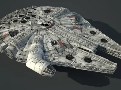 Game Ready Star Wars Millennium Falcon Low-poly 3D model