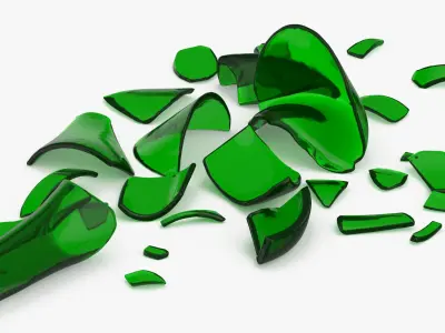 Green Bottle Pile Small and Large 3D model