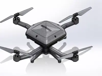 Cyber Scarab 420mm Foldable Drone Frame STL 3D Print SolidWorks  3D print model