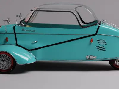 Messerschmitt Kabienenroller Low-poly 3D model