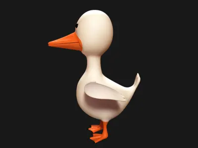 Duck Rigged Low-poly 3D model