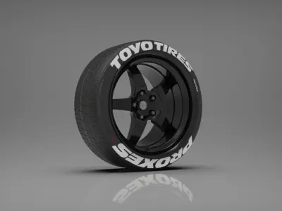 7Twenty Style 49 Rims and Tyres  Low-poly 3D model