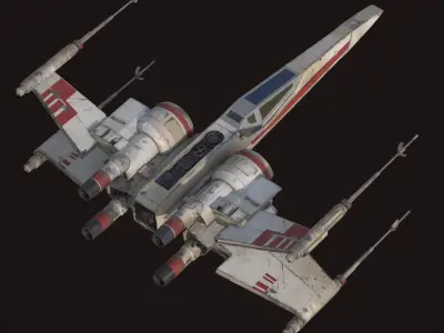 X Wing - game ready-  detailed X-wing Low-poly 3D model