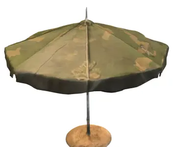 Military Style Beach Umbrella 3D model