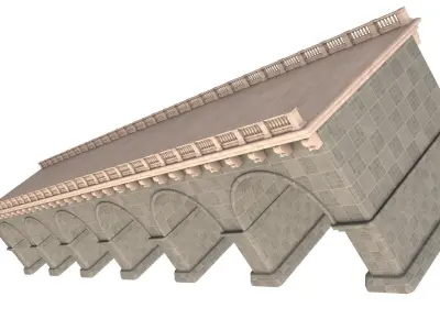 Arched stone bridge 3D model