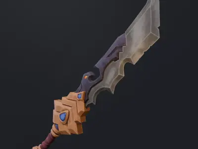 Dragon sword Low-poly 3D model order