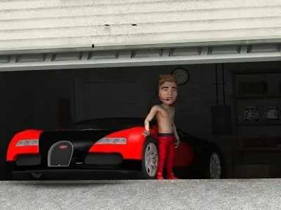 Bizzle justin bieber wearing pants and headset Low-poly 3D model