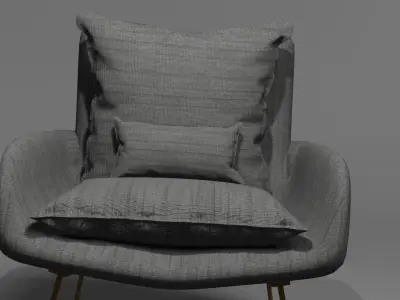 Armchair With Pillows 3d Model Free 3D model