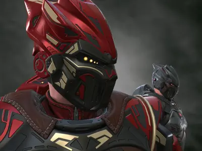 Sci-fi infantryman Low-poly 3D model