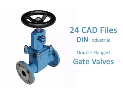 Gate Valves - DIN Flanged Ends - 3D model