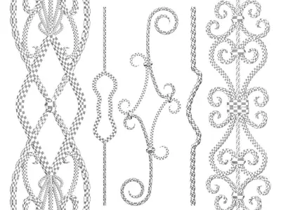 Wrought iron panel No 09 3D model