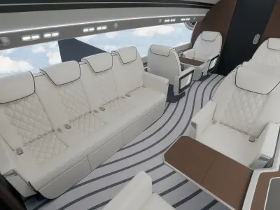 Private Jet inerior 3D model