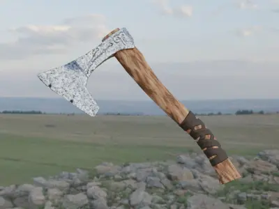 Aries axe Lou-Poli ready to play Low-poly 3D model