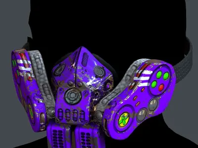 Gas mask helmet 3d model scifi Low-poly Low-poly 3D model