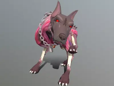 Hybrid Police Dog DoberMan IDLE Scratching 3D model