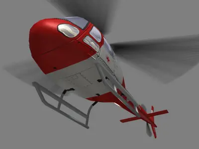 As-350 V6 Helicopter Low-poly 3D model