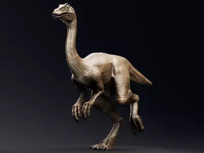 Dinosaur Gallimimus Unity Project  Low-poly 3D model