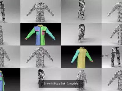 Snow Military Set 3D Model Collection