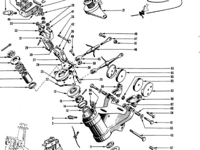 P-51D Mustang TW Steering Mech and Spindle Housing 3D print model
