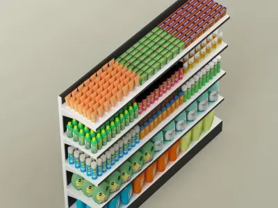 Storage shelving rack chemical products 02 3D model